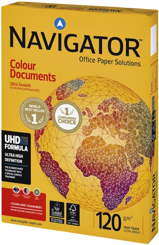 Kopieerpapier Navigator Colour Documents A4 120gr wit 250 vel