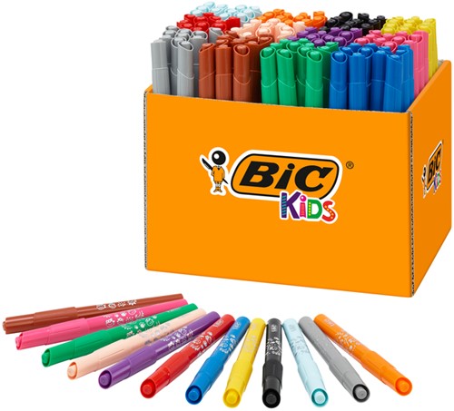 Kleurstiften BicKids visacolor ecolutions XL assorti schoolbox à 144 stuks