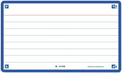 Flashcard Oxford 2.0 75x125mm 80 vel 250gr lijn blauw