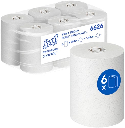 Handdoekrol Scott Control 1-laags 300m wit 6626