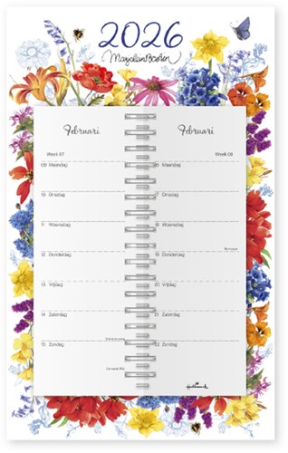 Kalender 2026 Marjolein Bastin Bloemen Schild 7dagen/1pagina