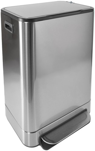 Afvalbak Desq pedaalemmer 40 liter RVS zilver