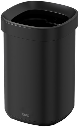 Afvalbak Desq open inworp 20 liter metaal zwart