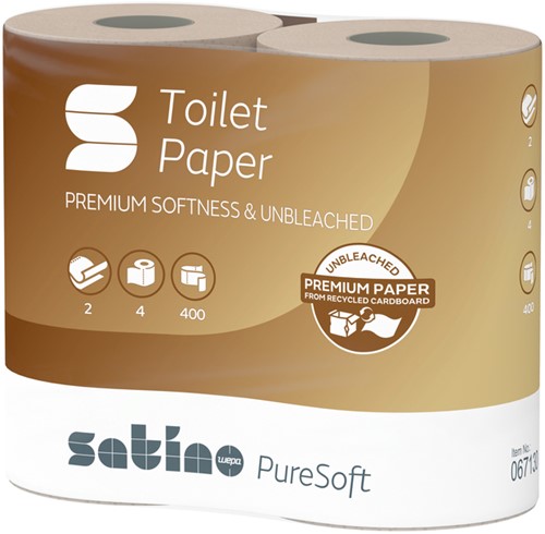 Toiletpapier Satino MT1 PureSoft 2-laags 400 vel naturel 067130