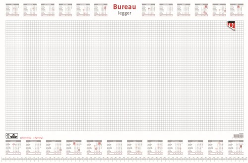 Bureau-onderlegblok 2025 Quantore ruit 56,5X36CM  wit