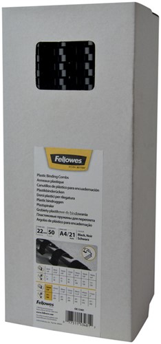 Bindrug Fellowes 22mm 21rings A4 zwart 50 stuks