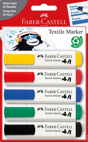 Viltstift Faber-Castell textiel assorti