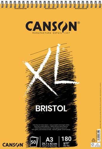 Tekenblok Canson XL Bristol A3 50 vel 180gr