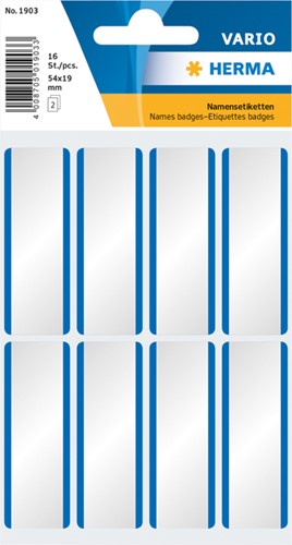 Naambadge etiket Etiket HERMA 1903 54x19mm wit blauw