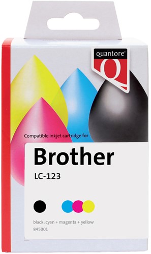 Inktcartridge Quantore alternatief tbv Brother LC-123 zwart + 3 kleuren