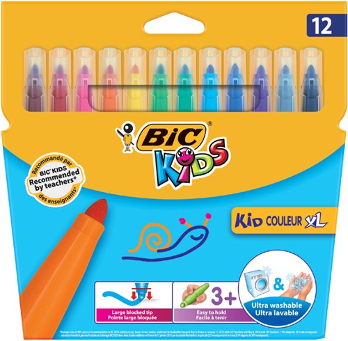 Kleurstiften BicKids couleur  XL assorti blister à 12 stuks