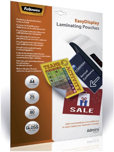 Lamineerhoes Fellowes A4 Easydisplay 2x80micron 25stuks