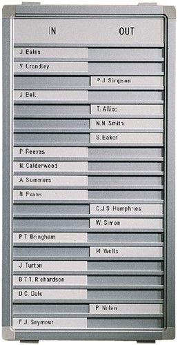 Aan-afwezigheidsbord Legamaster 770x260mm 30 namen