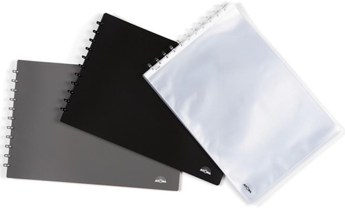 Atoma Showalbum, 20 verwisselbare tassen, A3; blauw, grijs en zwart