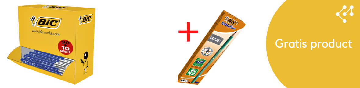 Gratis Bic potloden bij Bic balpen M10 valuepacks