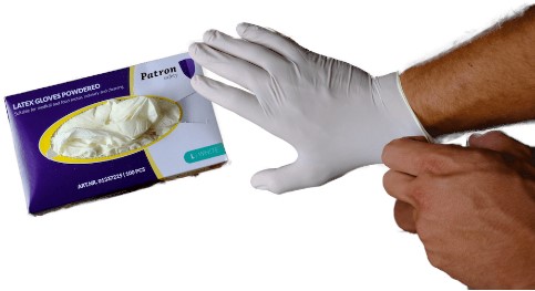 Handschoen Patron Latex maat L (gepoederd)