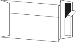 Zakenveloppen met balg, wit, 120gr, 229x324x25, strip